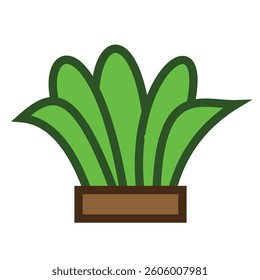 Vector illustration of potted plants and simple greenery.