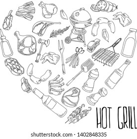 vector illustration of Poultry and Meat Product Food Collection