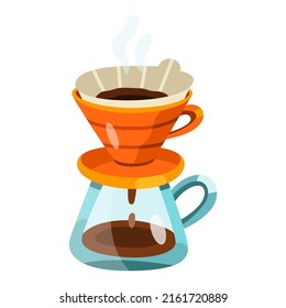 Coffee pot icon cartoon cafe filter Royalty Free Vector