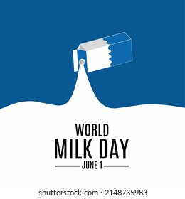 vector illustration of pouring milk box suitable for world milk day on June 1