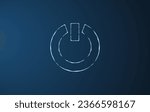 Vector illustration of power button. Energy, electrical technology concept. Power button icon on dark blue background.