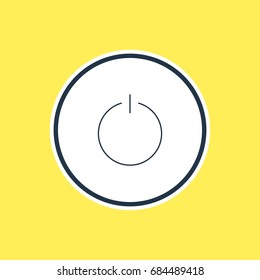 Vector Illustration Of Power Button Outline. Beautiful User Element Also Can Be Used As Switch Off Element.