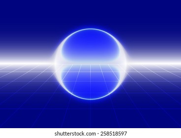 Vector illustration of power concept on blue grid background