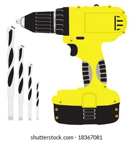 vector illustration of a power drill