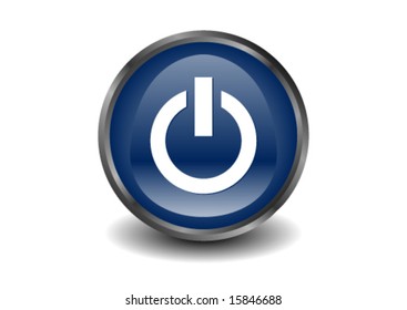 Power Buttons Metallic Blue 3d Vector Stock Vector (Royalty Free ...