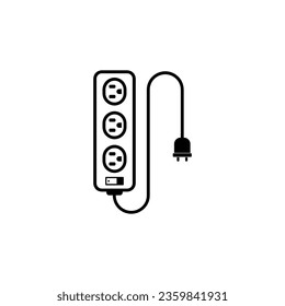 Icono de enchufe de alimentación de la ilustración del vector periféricos eléctricos