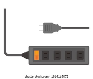 Vector illustration of power strip . Outlet icon.