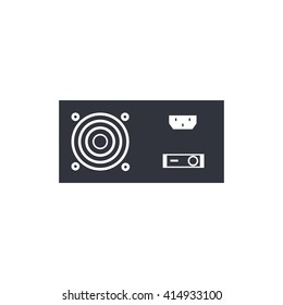 Vector illustration of power supply sign icon on white background.