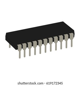 Vector illustration of power transistor for circuits board isolated on white background