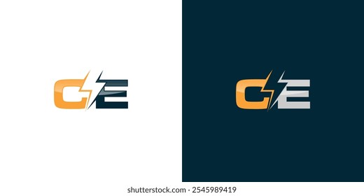 Vector illustration of power typography and thunder.