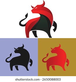 Ilustração vetorial de um búfalo poderoso, perfeito para projetos de natureza e vida selvagem. Ideal para logotipos, banners e materiais promocionais.