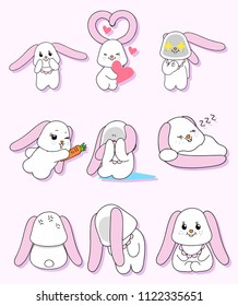 Vector illustration of powerful rabbit character
