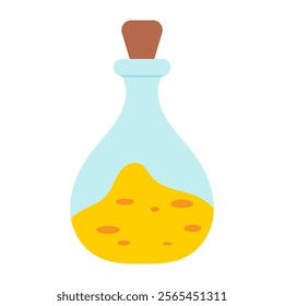 Vector illustration pPirate bottle with sea sand.