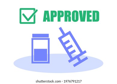 Vector illustration of practical approval of vaccine.