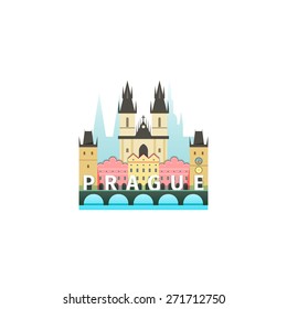 Vector illustration of Prague Czech Republic