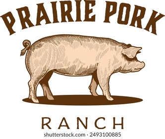 Vector Illustration a Prairie Pork Clipart