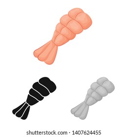 Vector illustration of prawn and raw  symbol. Set of prawn and luxury vector icon for stock.