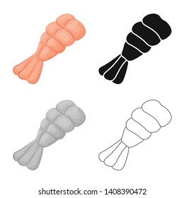 Vector illustration of prawn and raw  symbol. Set of prawn and luxury stock symbol for web.
