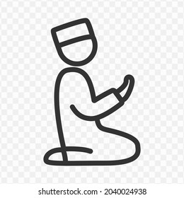 Vector illustration of pray icon in dark color and transparent background(png).