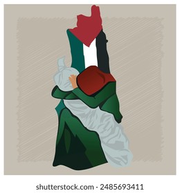 Vector Illustration of pray for palestine