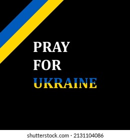 Vektorgrafik des Gebets für die Ukraine. Das Konzept, die Ukraine aus Russland zu retten und bitte den Krieg beenden. Ukrainisches Band in Farbe der Flagge. Bete für den Frieden in der Ukraine. Die ganze Welt betet für die Ukraine.
