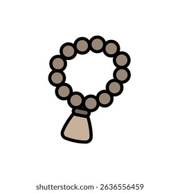 Vector illustration of an Prayer beads icon on a white background
