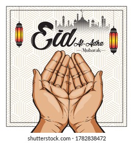 A vector illustration of praying hands