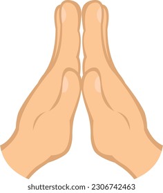 vector illustration of praying hands