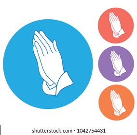 vector illustration of praying hands icon isolated on white background