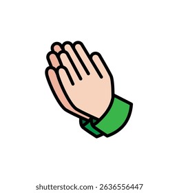 Vector illustration of an Praying hands icon on a white background