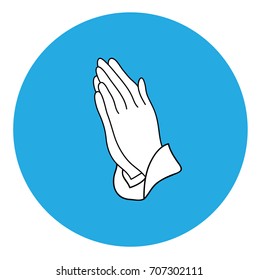 Vector Illustration Of Praying Hands Icon