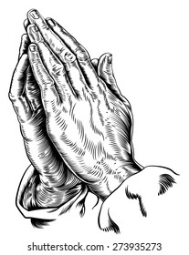A vector illustration of praying hands inspired by Albrecht Durer s1508 study