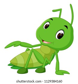 vector illustration of Praying mantis cartoon