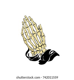 254 Skull praying hands vector Images, Stock Photos & Vectors ...