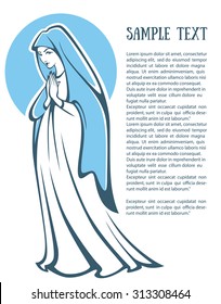 vector illustration of praying virgin Mary