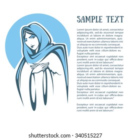 vector illustration of praying virgin Mary