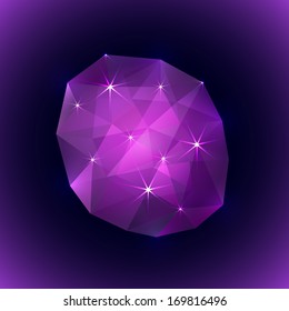 Vector illustration of precious gemstone on dark background