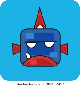 Vector illustration of a predator fish perfect for for a t-shirt and key chain.