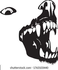 vector illustration of a predators open mouth