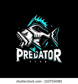 vector illustration of a predatory fish. logo image on clothes for lovers of catching predatory fish