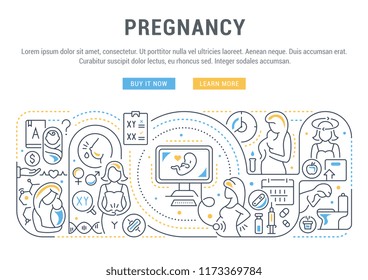 Vector illustration of the pregnancy. 