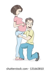 Vector illustration. Pregnancy.