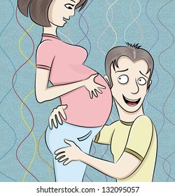 Vector illustration. Pregnancy.