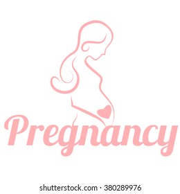 Vector illustration of pregnancy. Stylized vector symbol