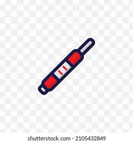 Vector illustration of pregnancy test in red colors and transparent background(png).