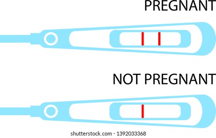 Vector illustration. Pregnant test in flat stile. Isolated on white.