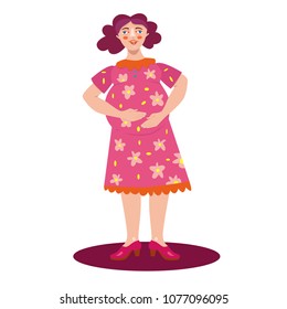 vector illustration of a pregnant woman
