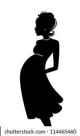 Vector illustration of Pregnant woman