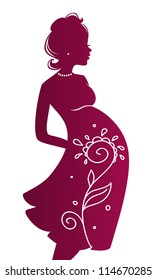 Vector illustration of Pregnant woman