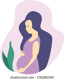 Vector illustration of pregnant woman